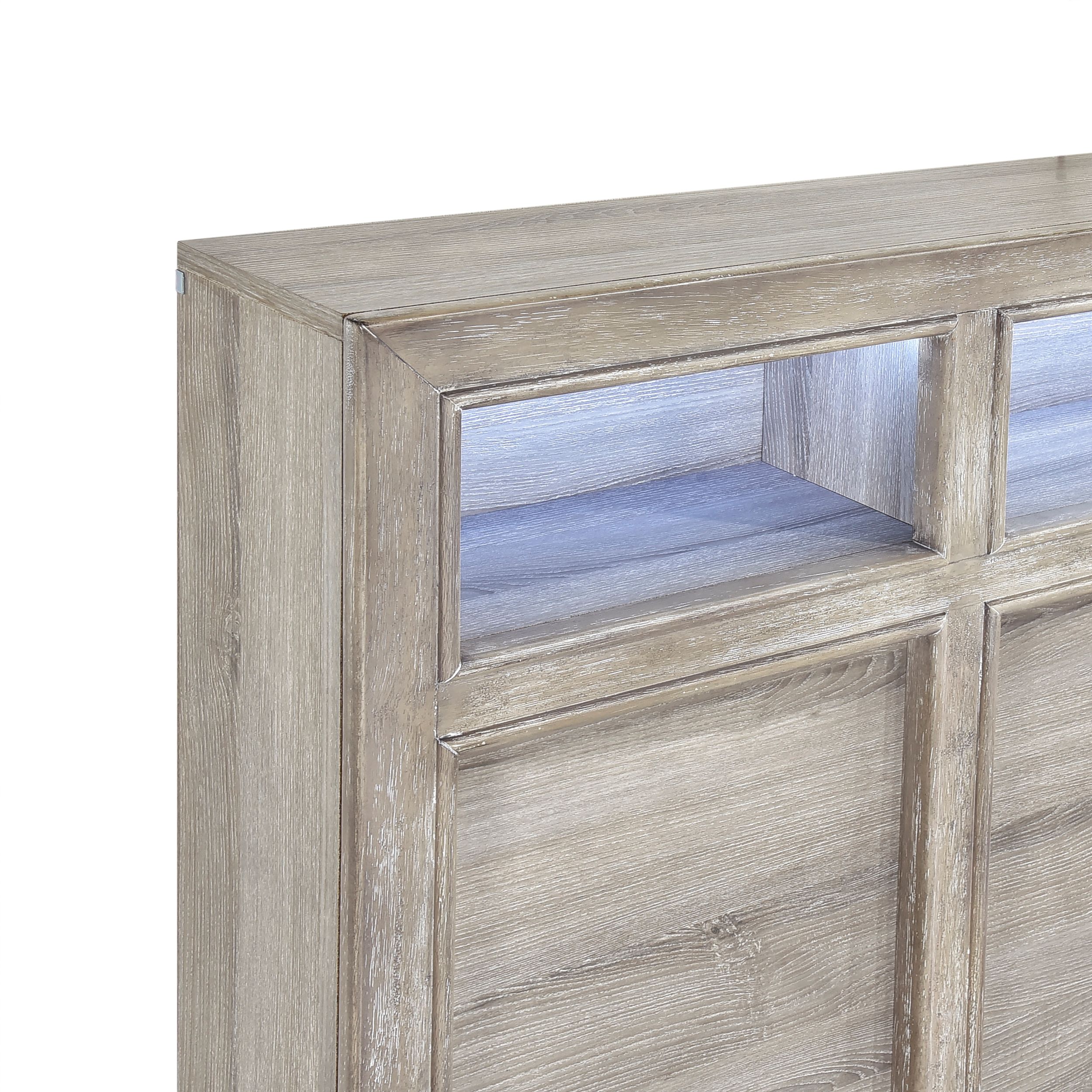 Everett Melamine/Wood Storage Panel Bed with LED Lighting