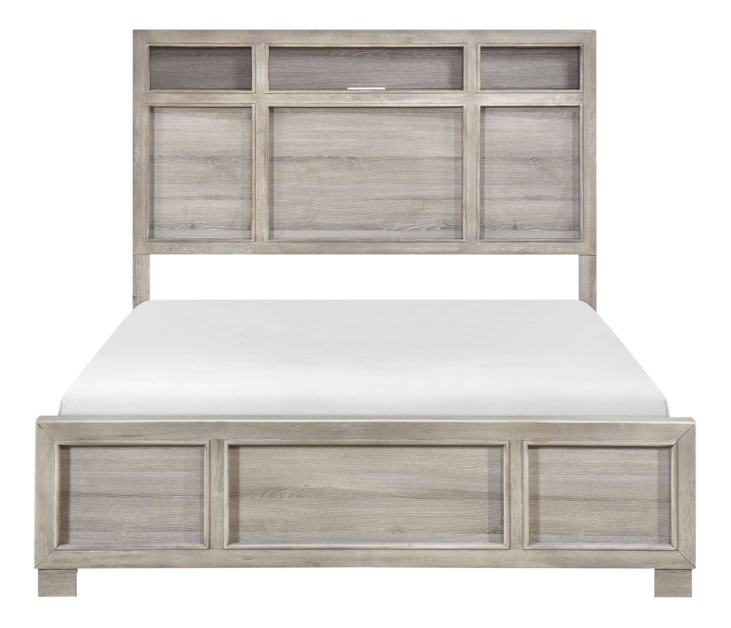 Everett Melamine/Wood Storage Panel Bedroom Set with LED Lighting
