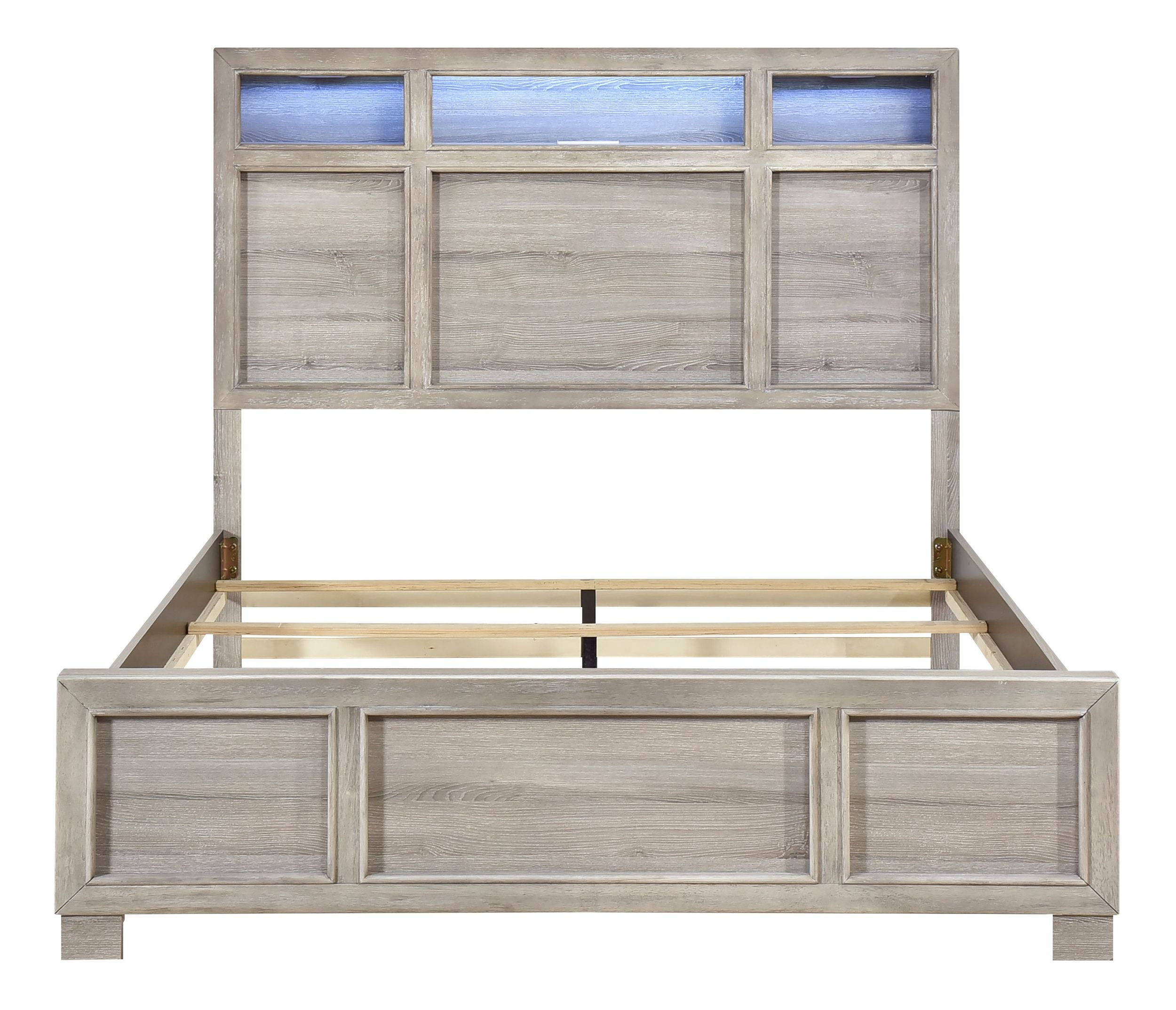 Everett Melamine/Wood Storage Panel Bedroom Set with LED Lighting