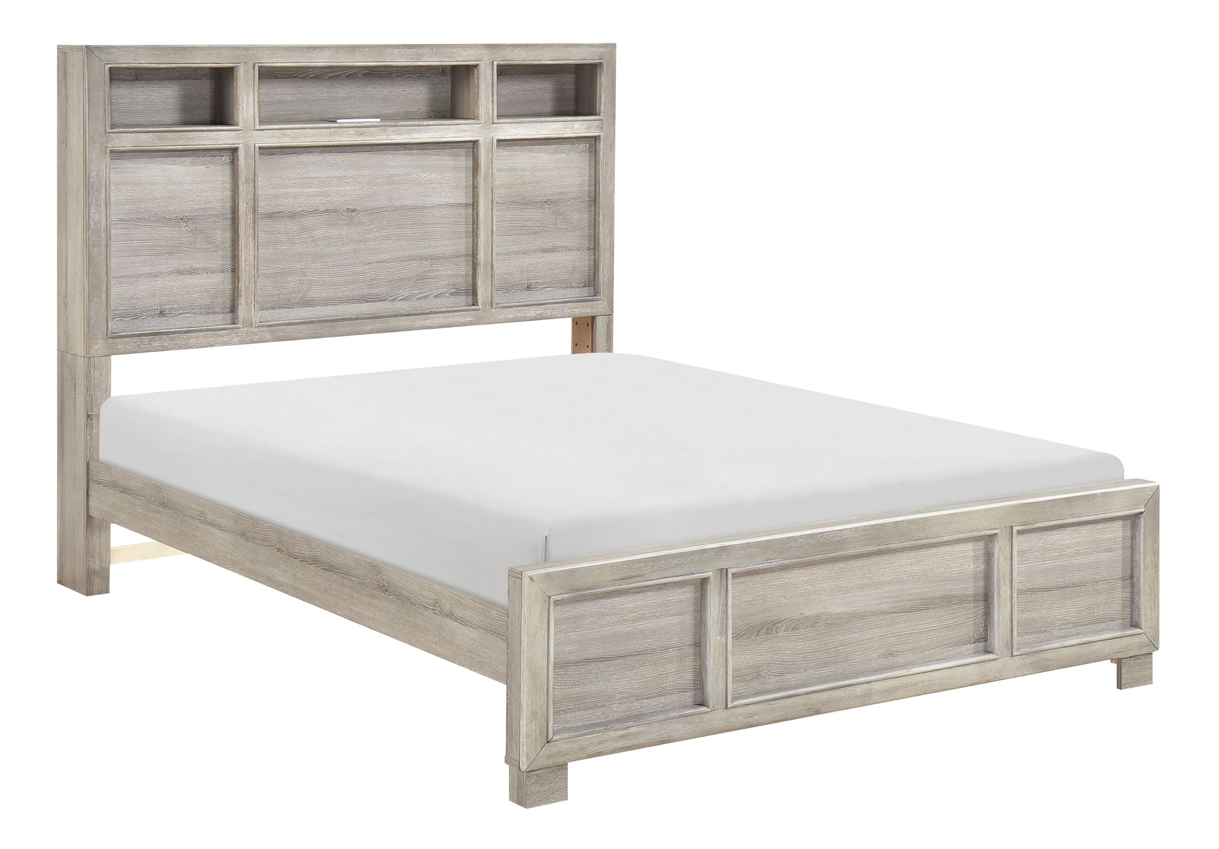 Everett Melamine/Wood Storage Panel Bed with LED Lighting