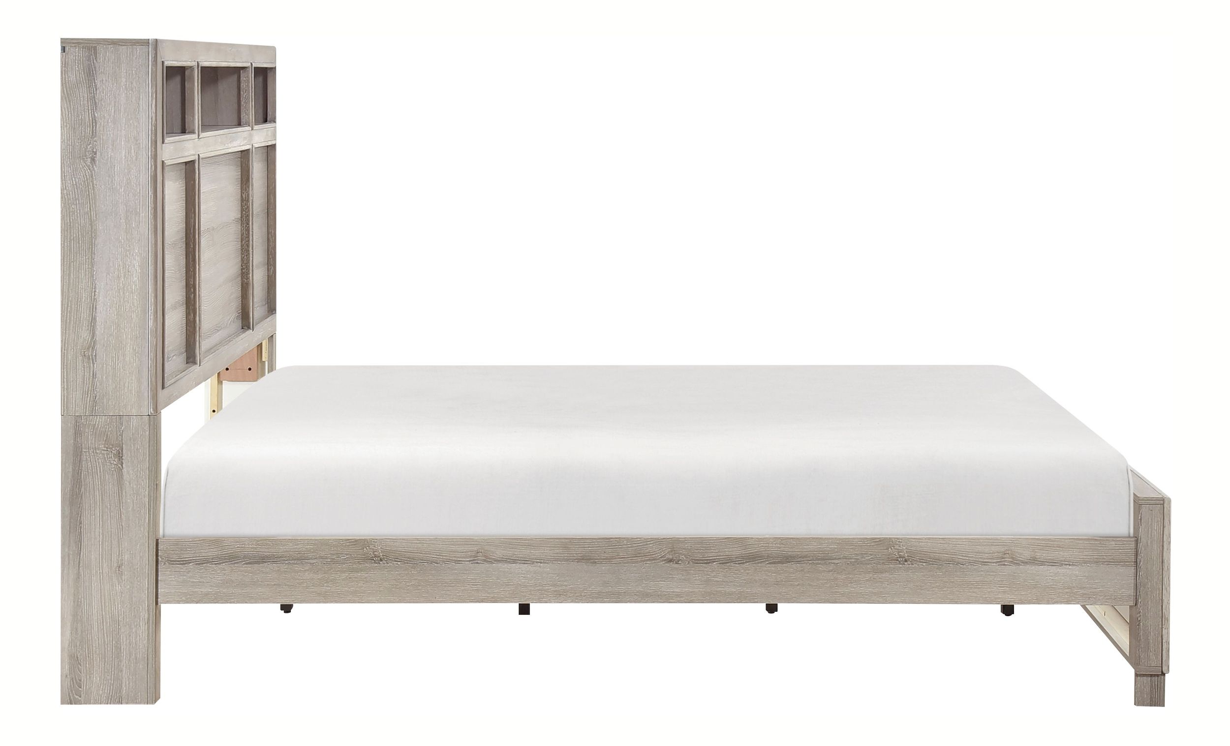 Everett Melamine/Wood Storage California King Panel Bed with LED Lighting