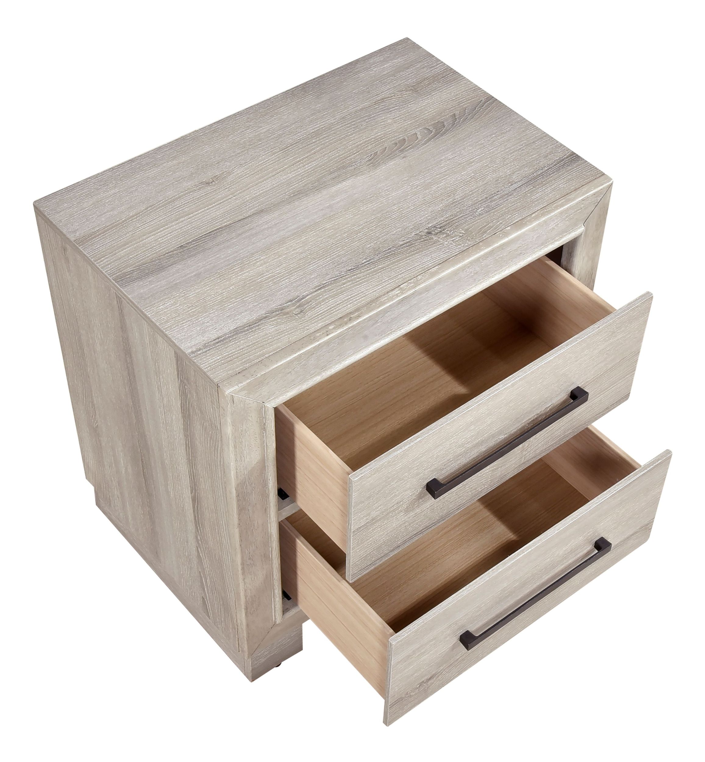 Everett Melamine/Wood Storage Panel Bedroom Set with LED Lighting
