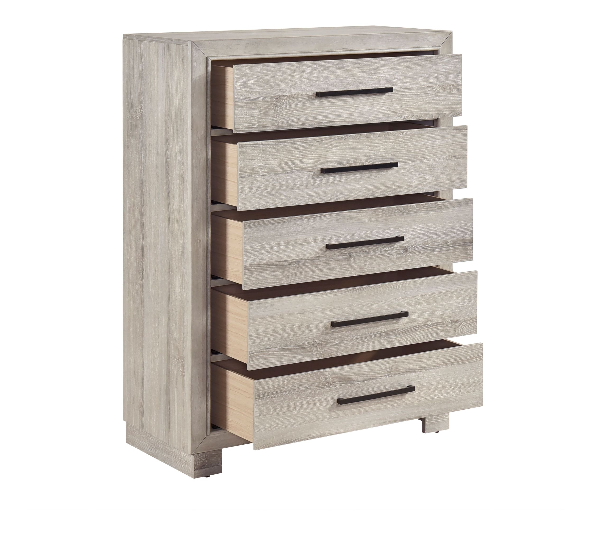 Everett Melamine/Wood Storage Panel Bedroom Set with LED Lighting
