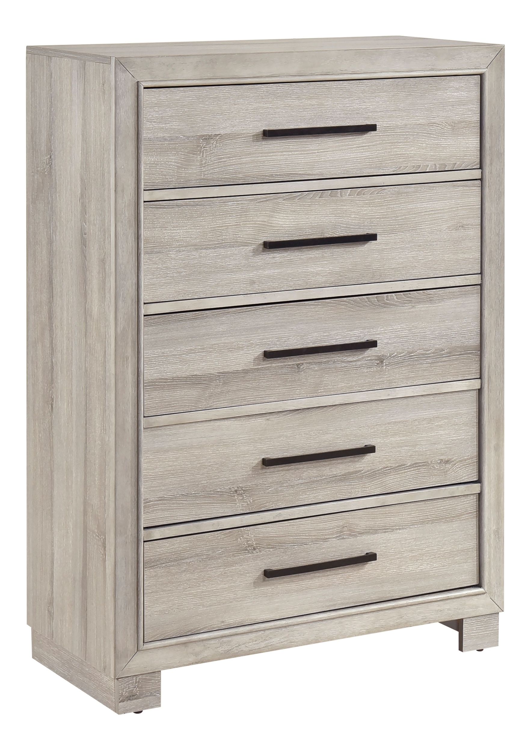 Everett Melamine/Wood Storage Panel Bedroom Set with LED Lighting