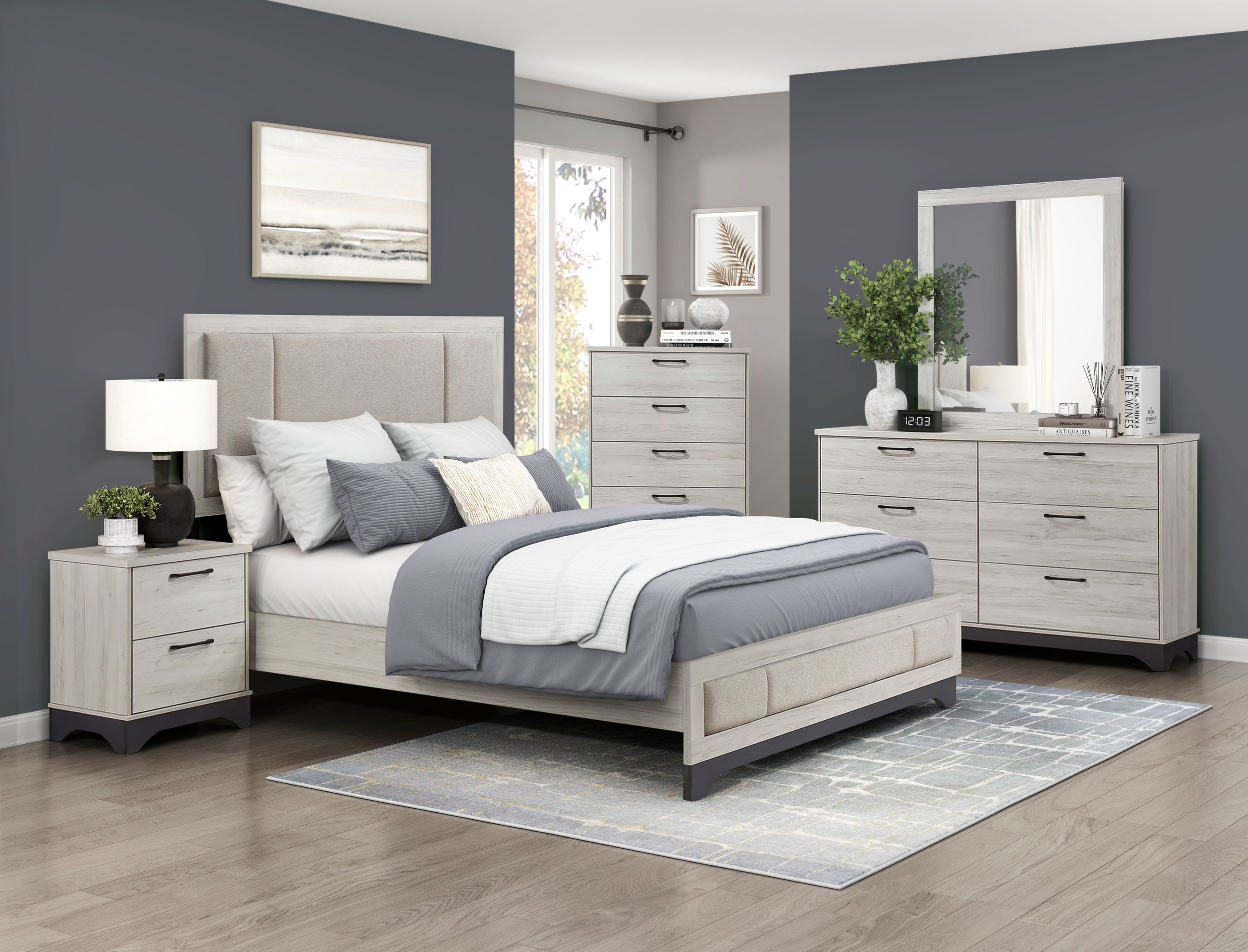 Westport Polyester/PU Paper/Wood California King Platform Bed