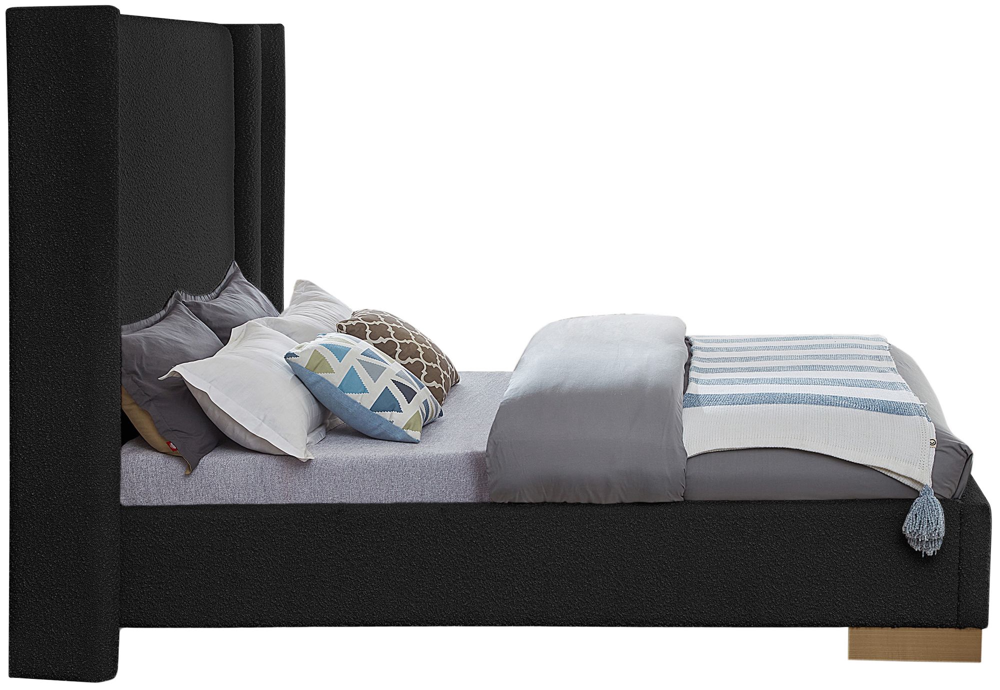 Halton Boucle Fabric King Size Bed