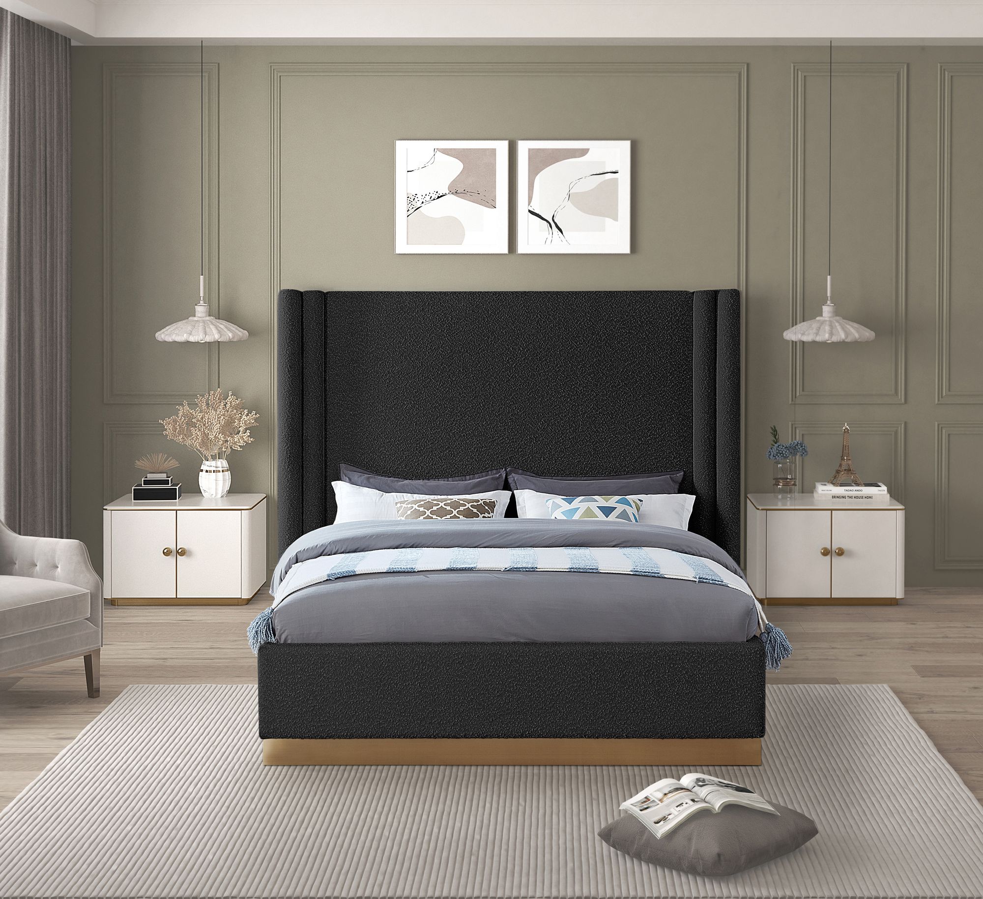 Halton Boucle Fabric Bed
