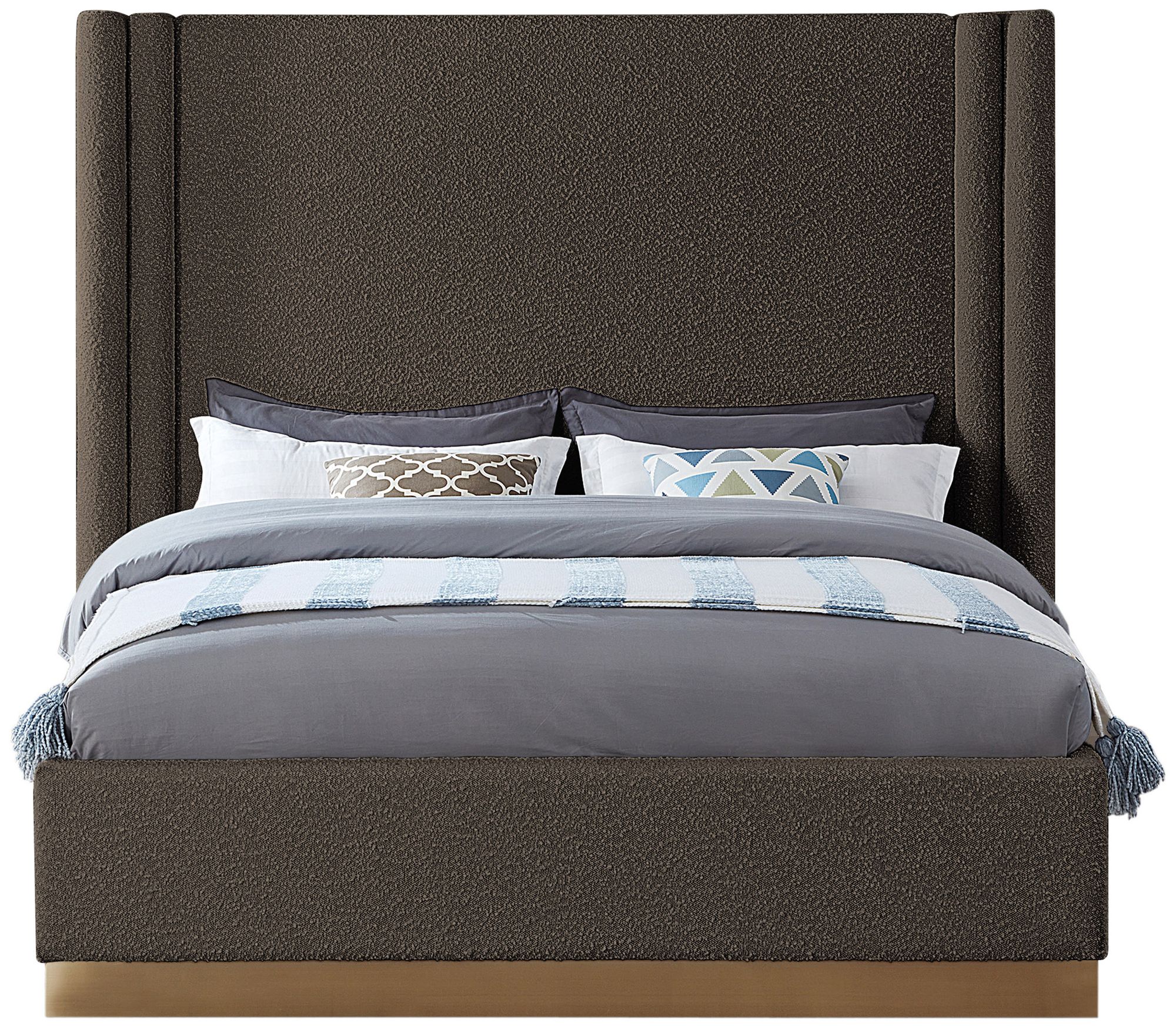 Halton Boucle Fabric King Size Bed