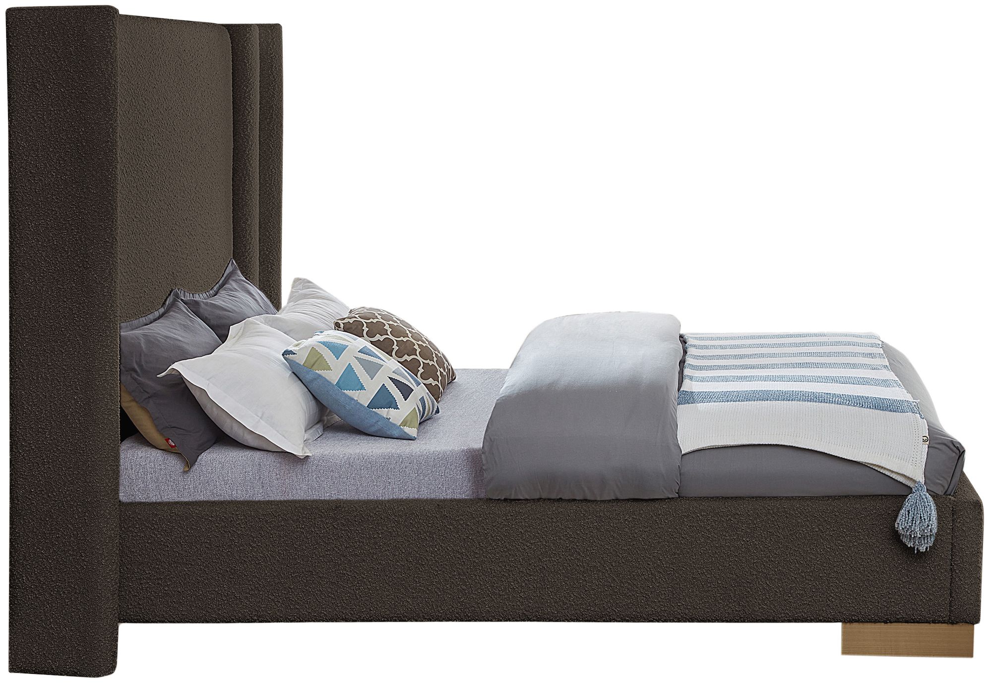 Halton Boucle Fabric King Size Bed
