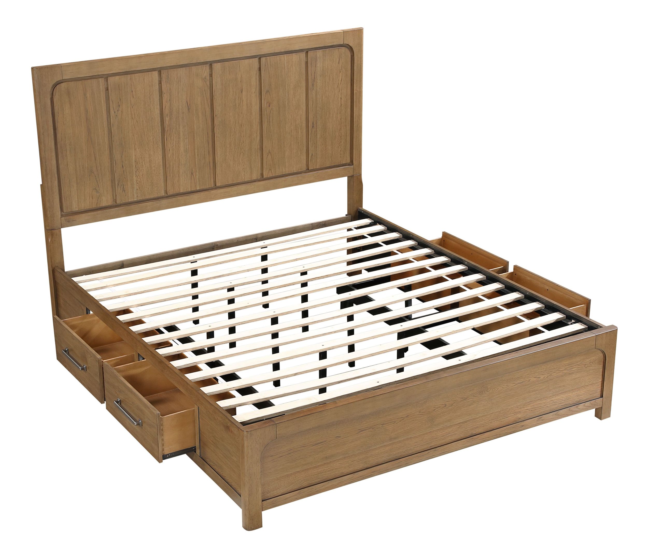 Charlotte Wood Eastern King Storage Platform Bed