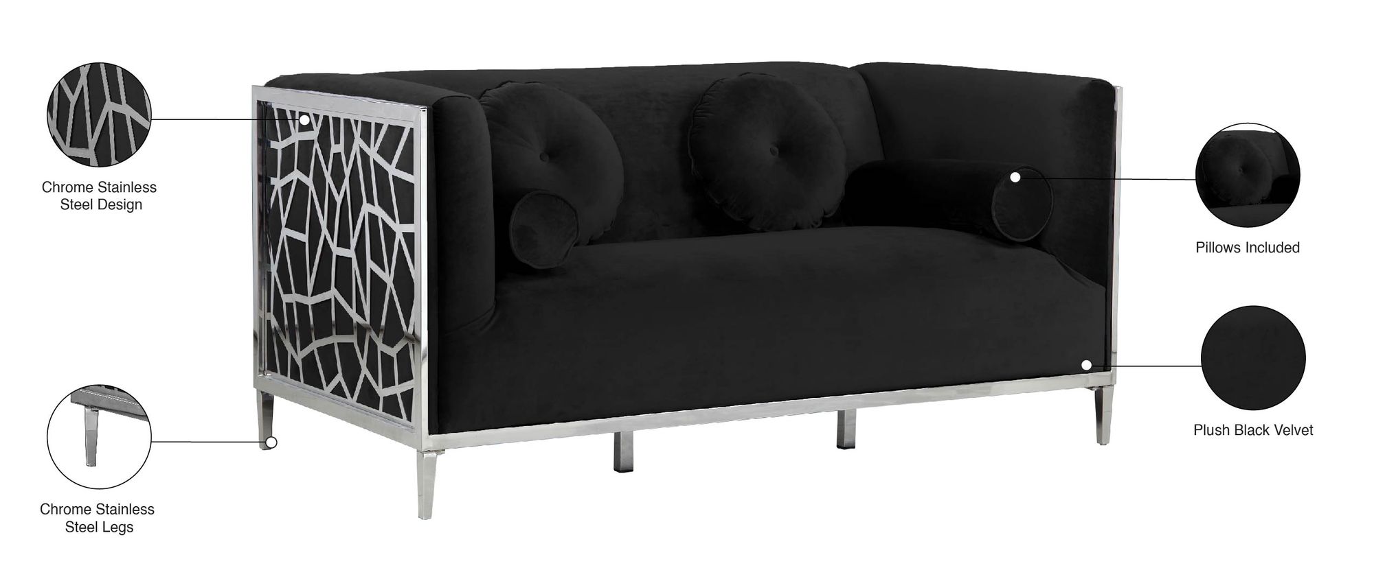 Opal Velvet Loveseat