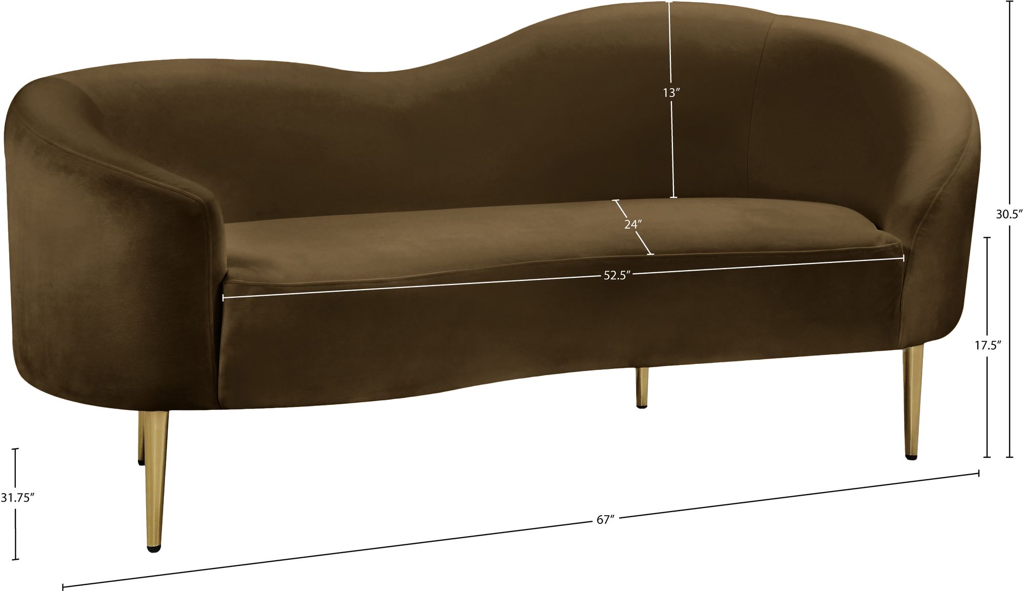 Ritz Velvet Loveseat