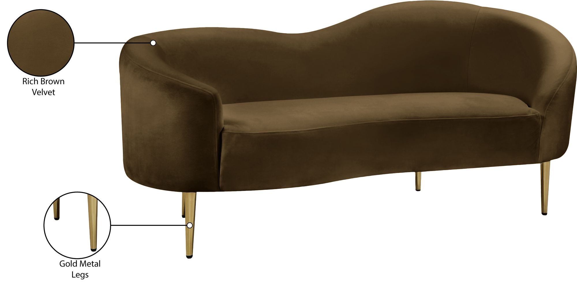 Ritz Velvet Loveseat