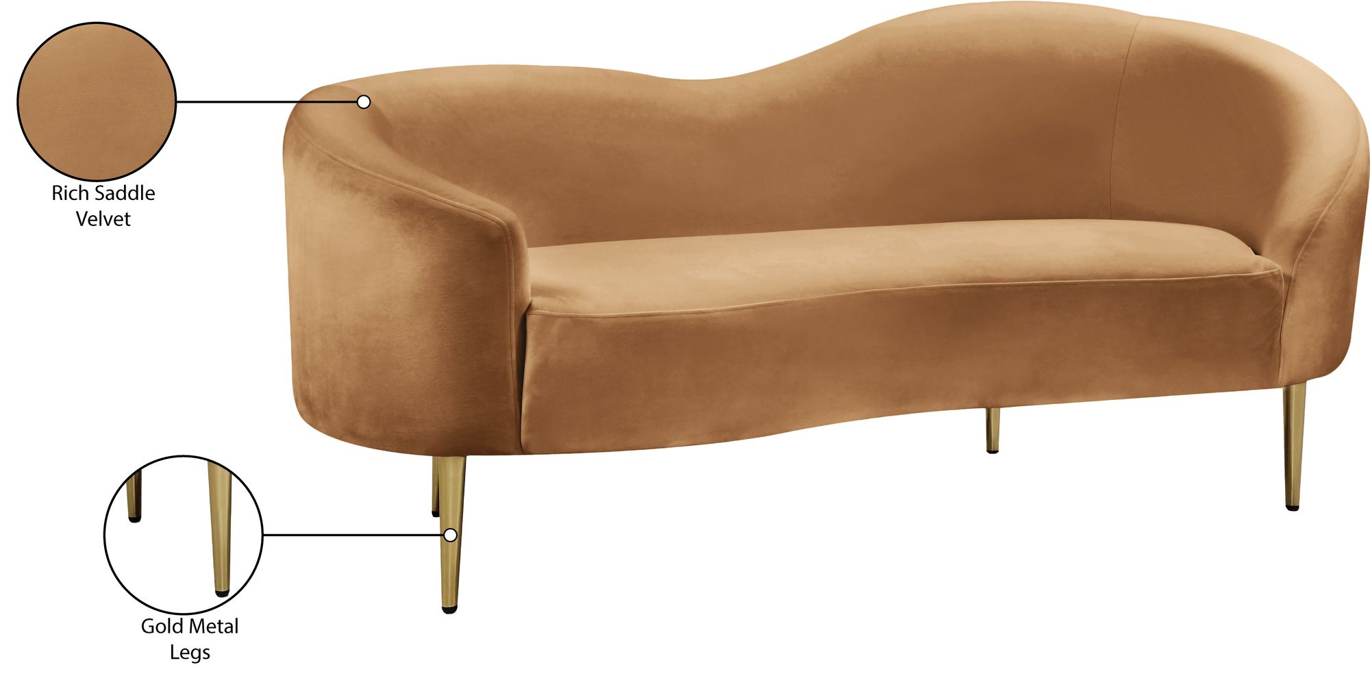 Ritz Velvet Loveseat