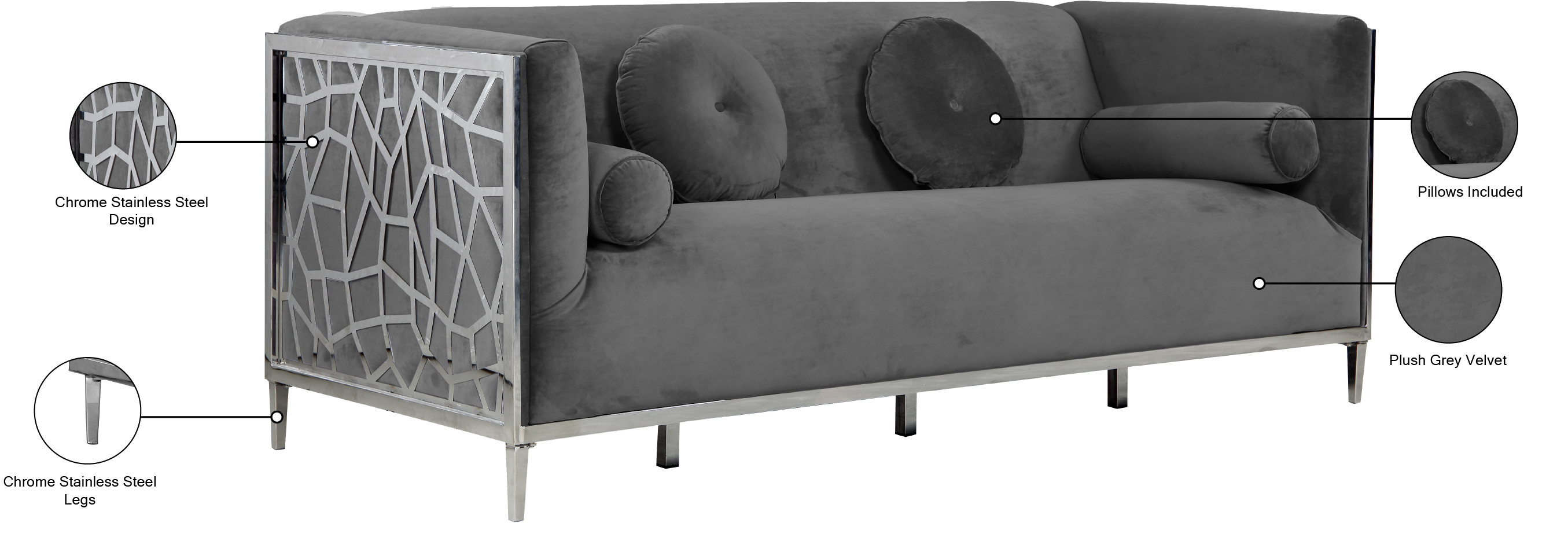 Opal Velvet Sofa