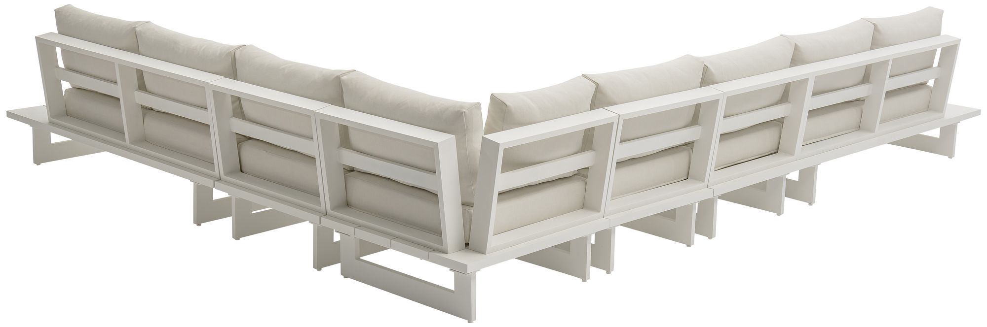 Maldives 157" x 129.5" 6-Piece Outdoor Patio Waterproof Fabric Modular Sectional with Aluminum Frame