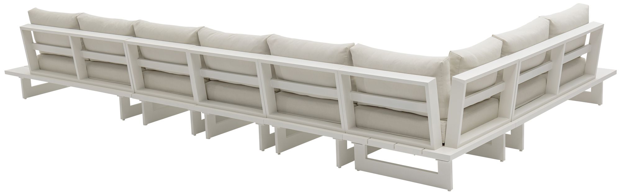 Maldives 184.5" x 102" 6-Piece Outdoor Patio Waterproof Fabric Modular Sectional with Aluminum Frame