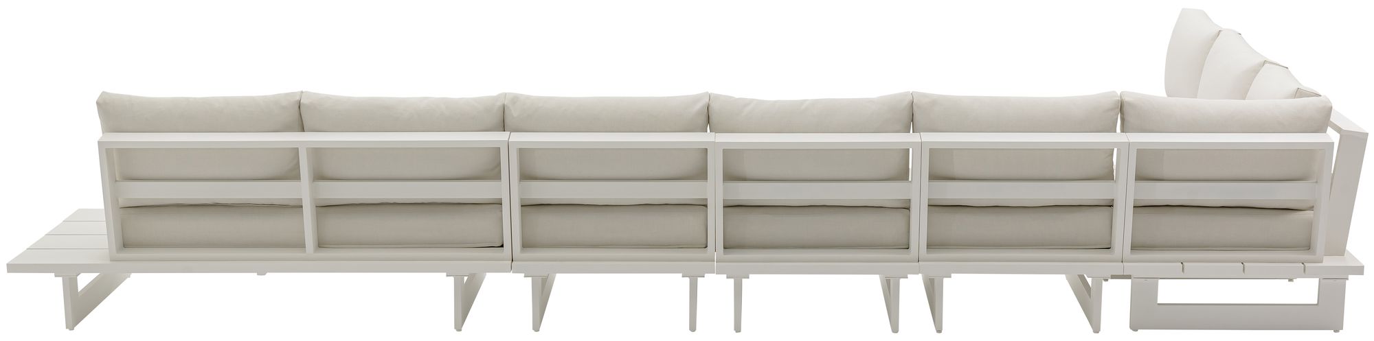 Maldives 184.5" x 102" 6-Piece Outdoor Patio Waterproof Fabric Modular Sectional with Aluminum Frame