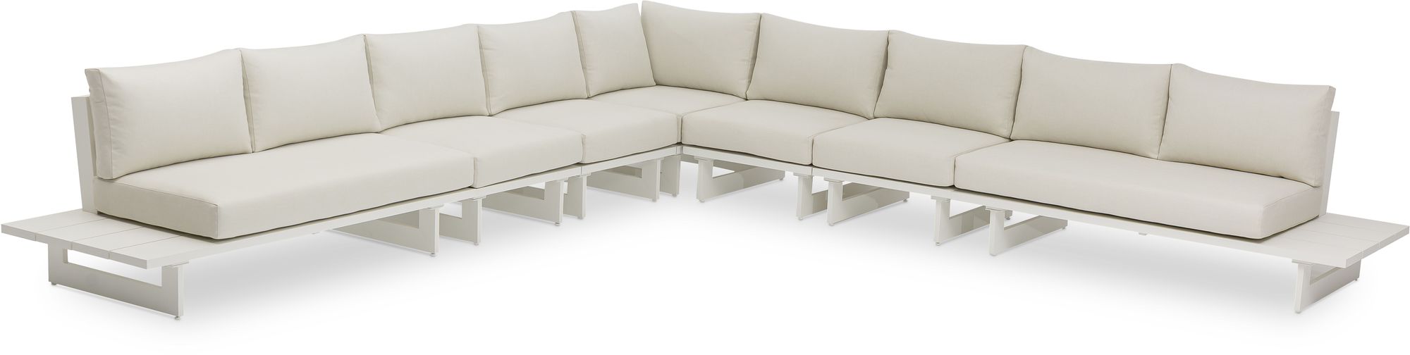 Maldives 157" 7-Piece Outdoor Patio Waterproof Fabric Modular Sectional with Aluminum Frame