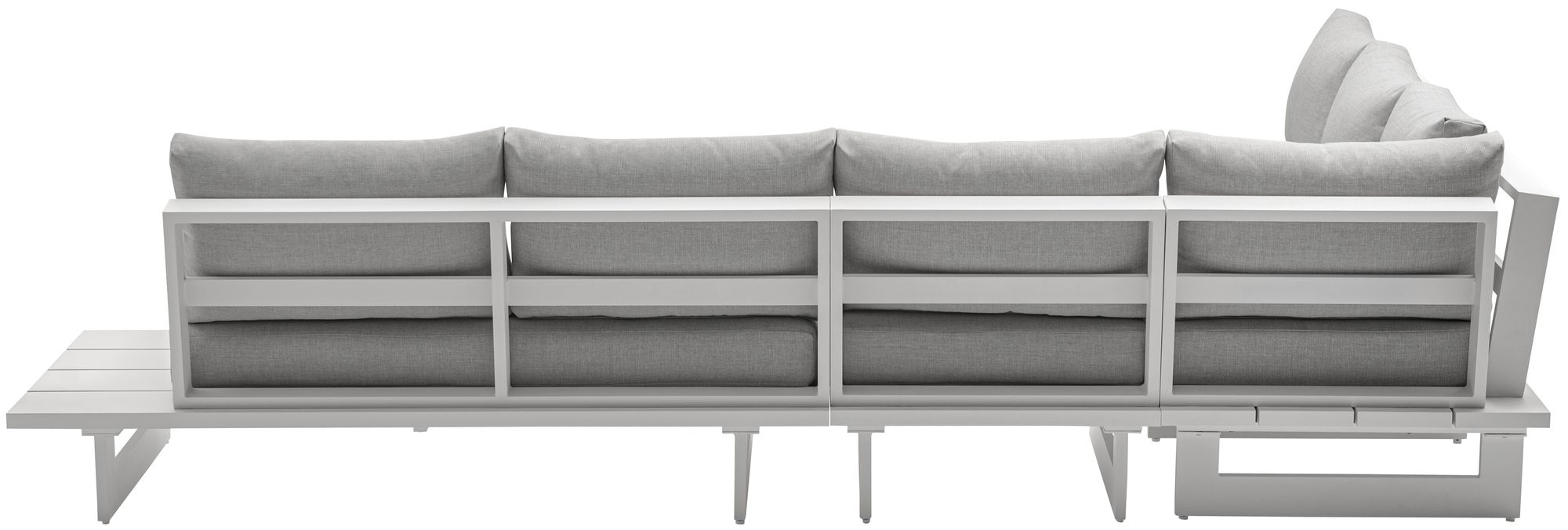 Maldives 129.5" x 102" 4-Piece Outdoor Patio Waterproof Fabric Modular Sectional with Aluminum Frame