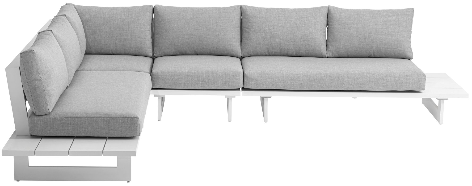 Maldives 129.5" x 102" 4-Piece Outdoor Patio Waterproof Fabric Modular Sectional with Aluminum Frame