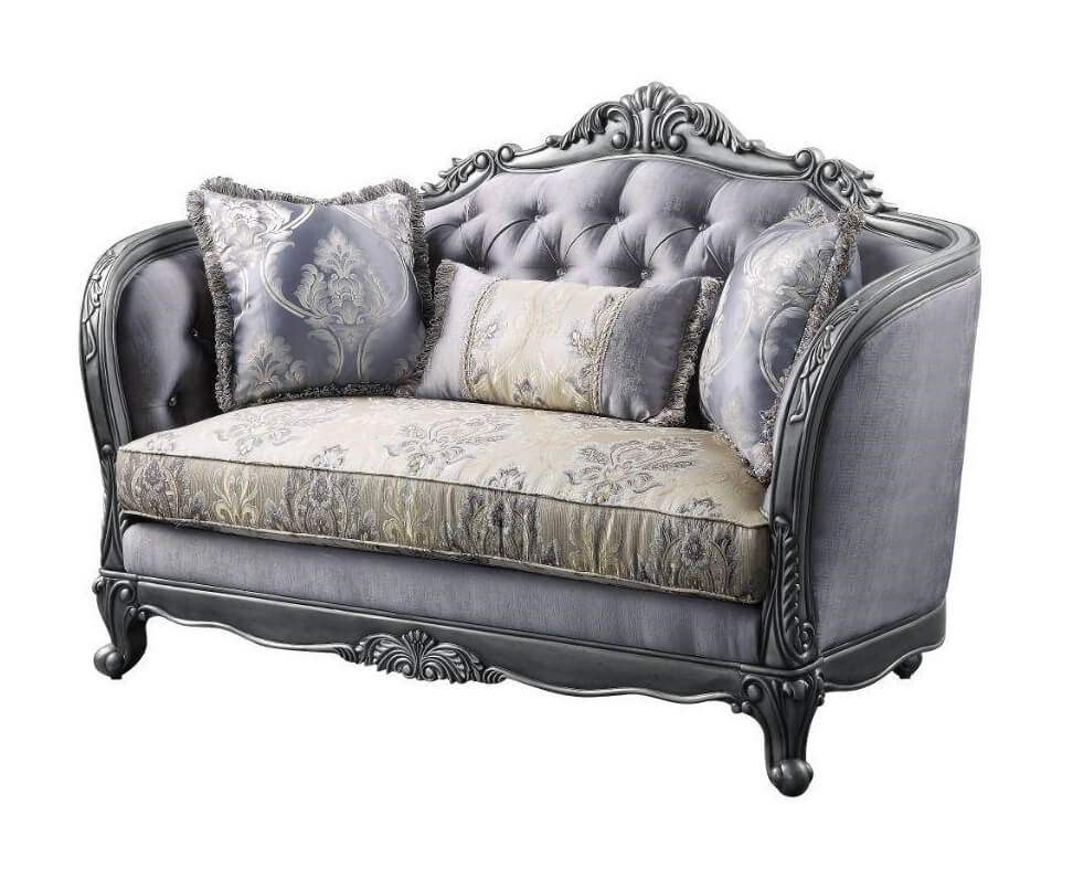 Benzara Loveseat With Scrolled Molded Frame