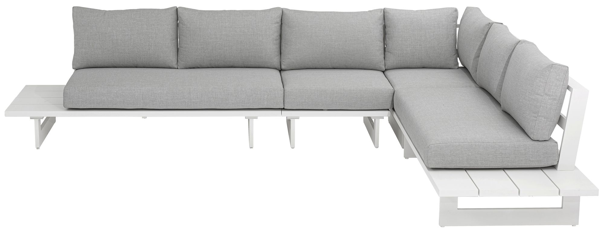Maldives 102" x 129.5" 4-Piece Outdoor Patio Waterproof Fabric Modular Sectional with Aluminum Frame