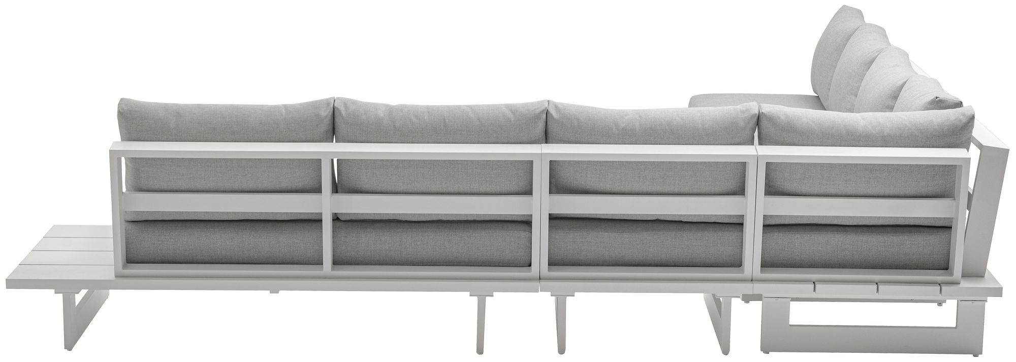 Maldives 129.5" 5-Piece Outdoor Patio Waterproof Fabric Modular Sectional with White Aluminum Frame