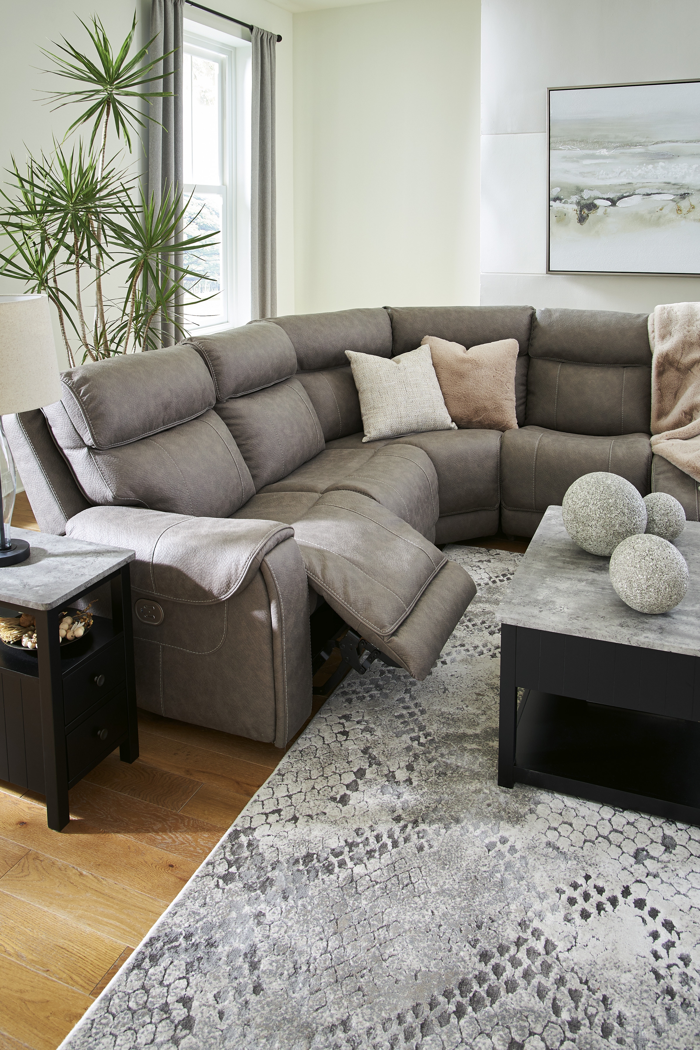 Starbot 5-Piece Polyester Power Reclining Sectional Sofa