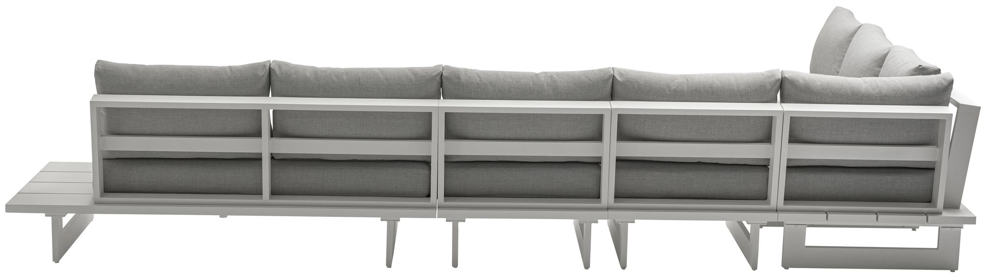 Maldives 102" x 157" 5-Piece Outdoor Patio Waterproof Fabric Modular Sectional with White Aluminum Frame