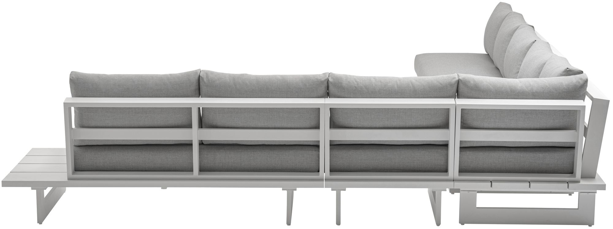 Maldives 157" x 129.5" 6-Piece Outdoor Patio Waterproof Fabric Modular Sectional with Aluminum Frame