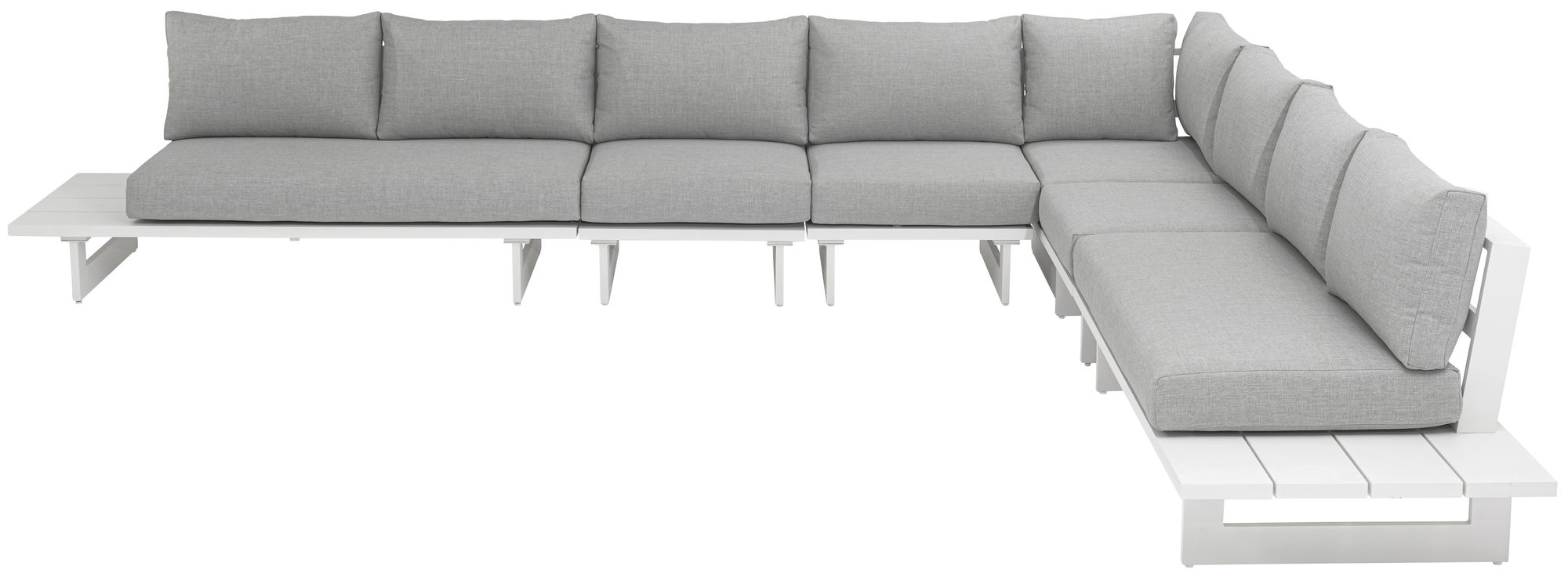 Maldives 157" x 129.5" 6-Piece Outdoor Patio Waterproof Fabric Modular Sectional with Aluminum Frame