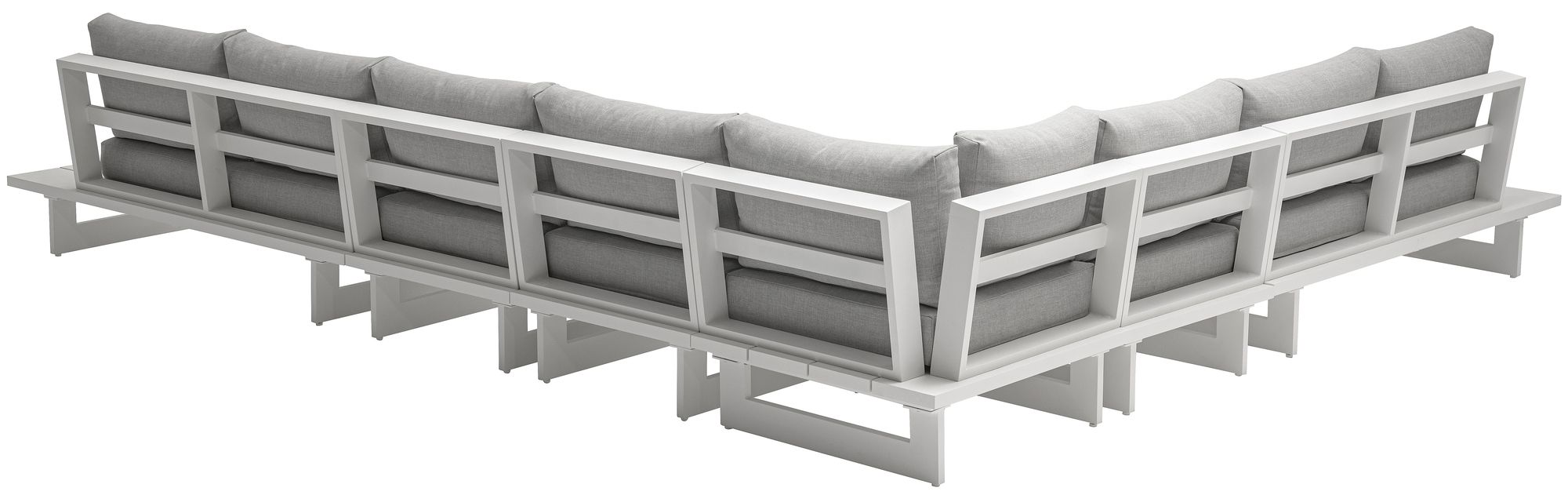 Maldives 129.5" x 157" 6-Piece Outdoor Patio Waterproof Fabric Modular Sectional with Aluminum Frame