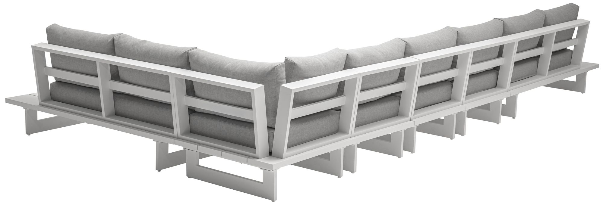 Maldives 102" x 184.5" 6-Piece Outdoor Patio Waterproof Fabric Modular Sectional with Aluminum Frame