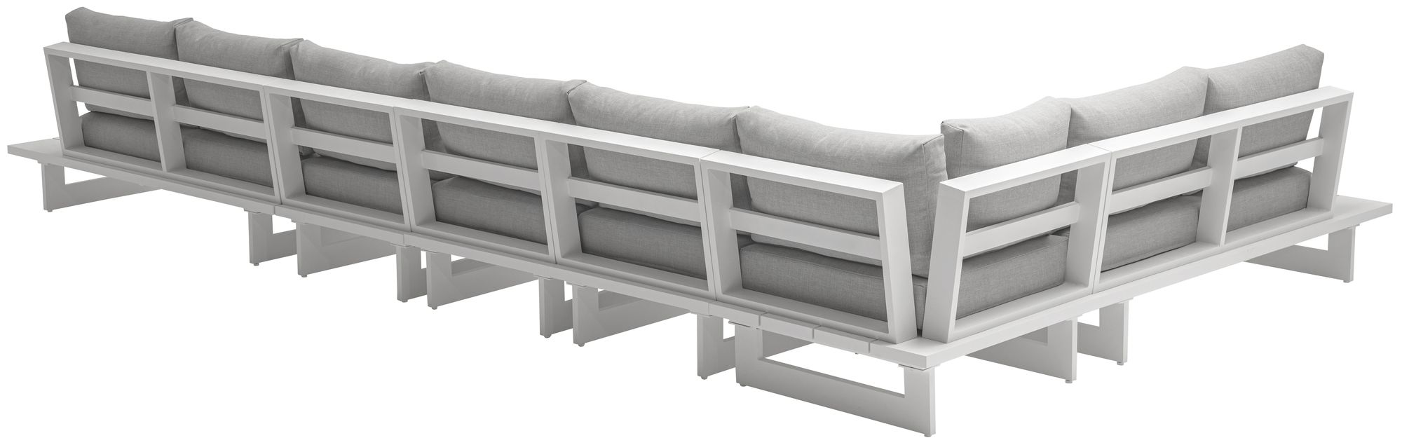 Maldives 184.5" x 102" 6-Piece Outdoor Patio Waterproof Fabric Modular Sectional with Aluminum Frame