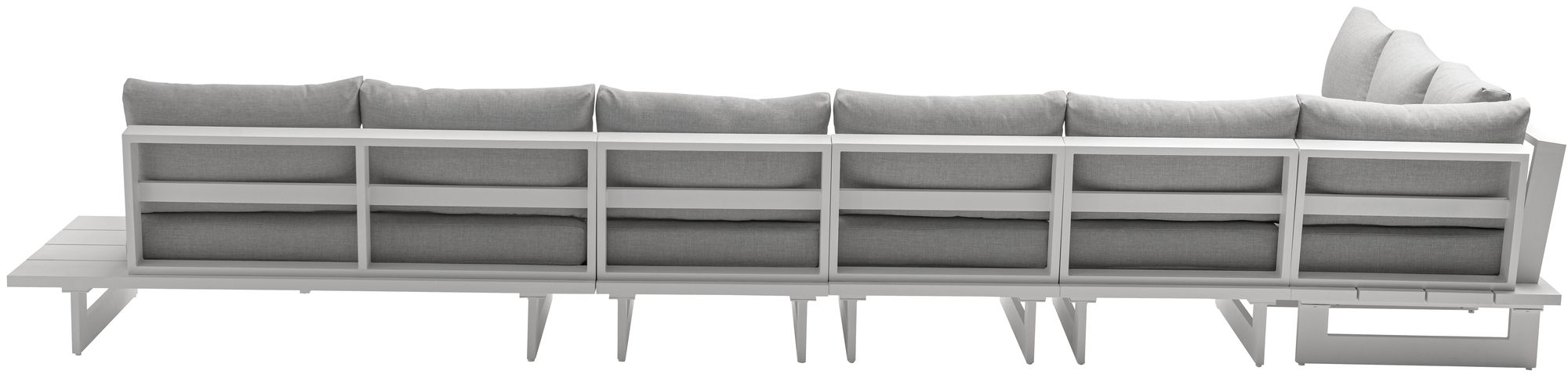 Maldives 184.5" x 102" 6-Piece Outdoor Patio Waterproof Fabric Modular Sectional with Aluminum Frame