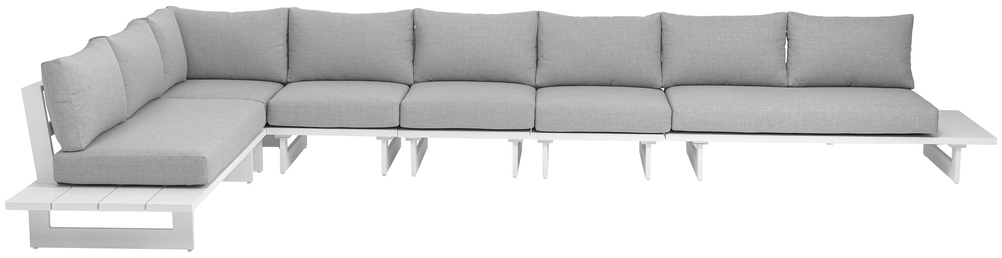 Maldives 184.5" x 102" 6-Piece Outdoor Patio Waterproof Fabric Modular Sectional with Aluminum Frame