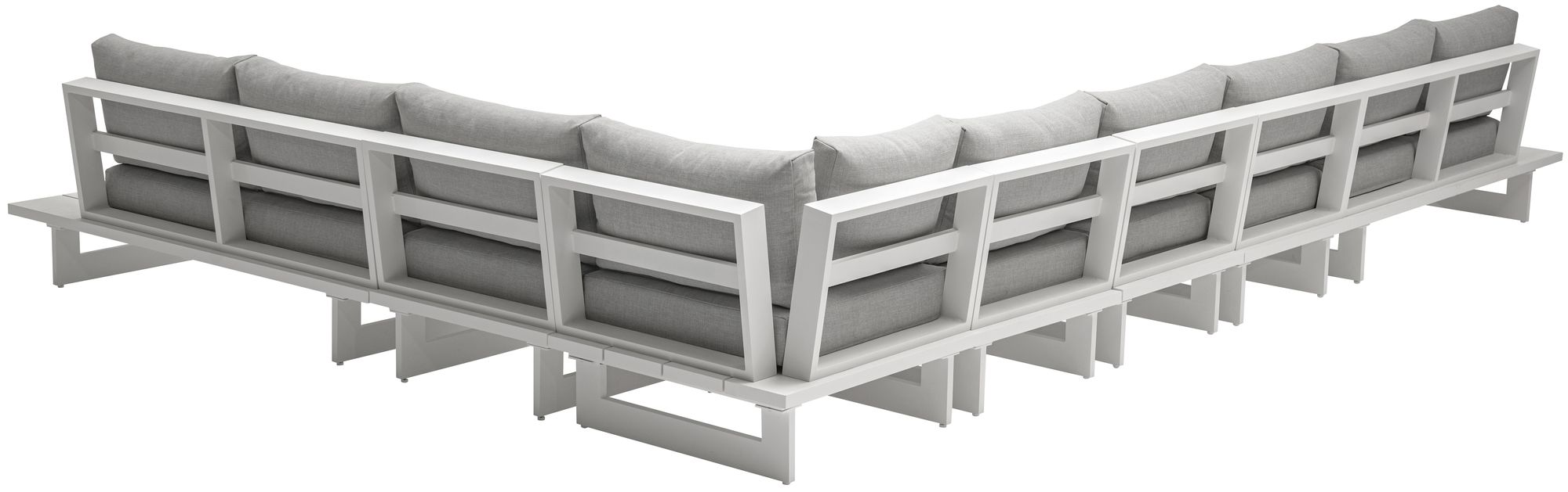 Maldives 129.5" x 184.5" 7-Piece Outdoor Patio Waterproof Fabric Modular Sectional with Aluminum Frame