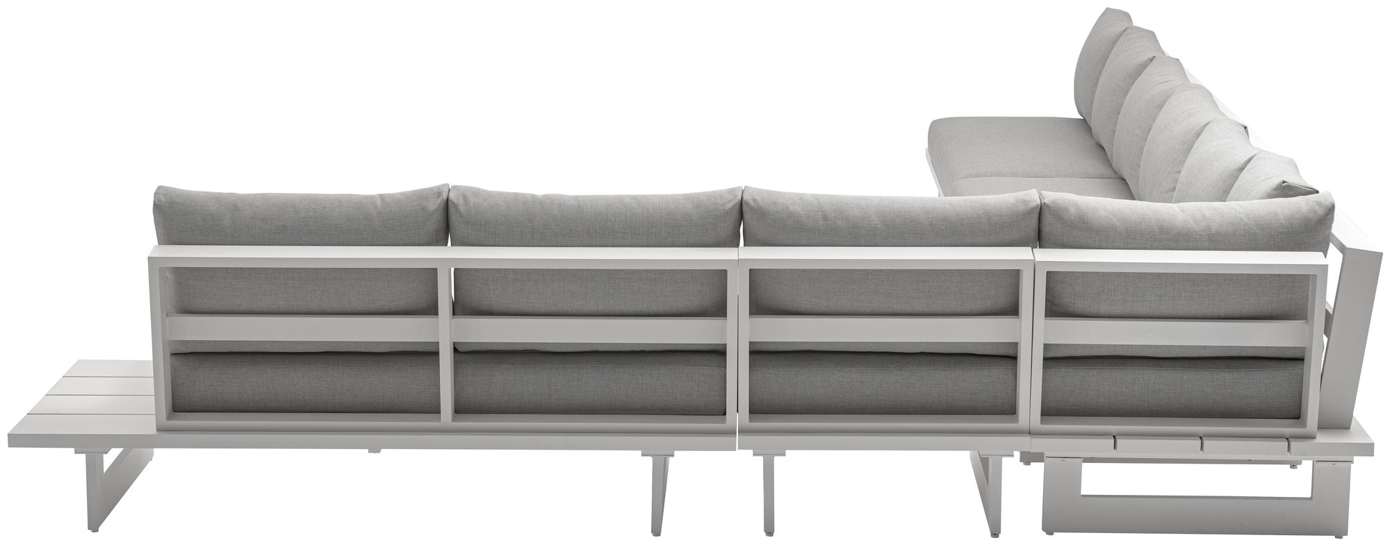 Maldives 129.5" x 184.5" 7-Piece Outdoor Patio Waterproof Fabric Modular Sectional with Aluminum Frame