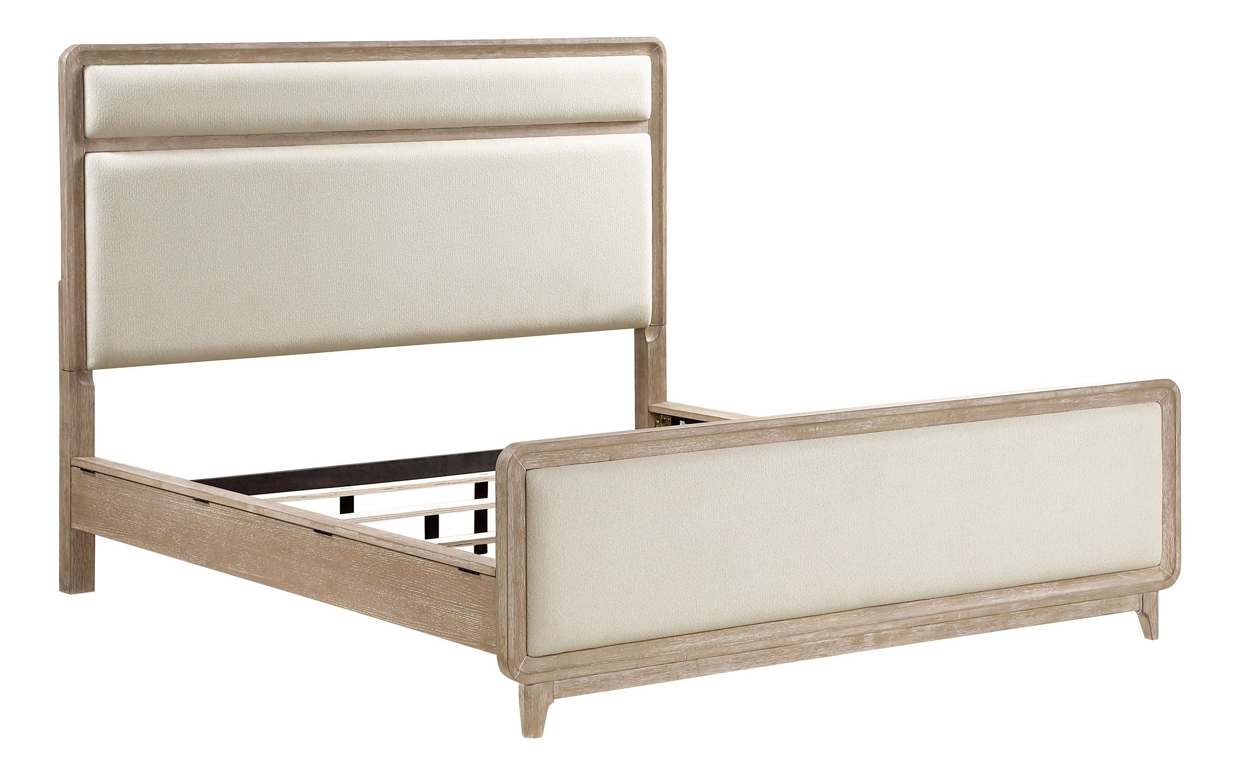 Wilshire Chenille/Wood Panel Bed