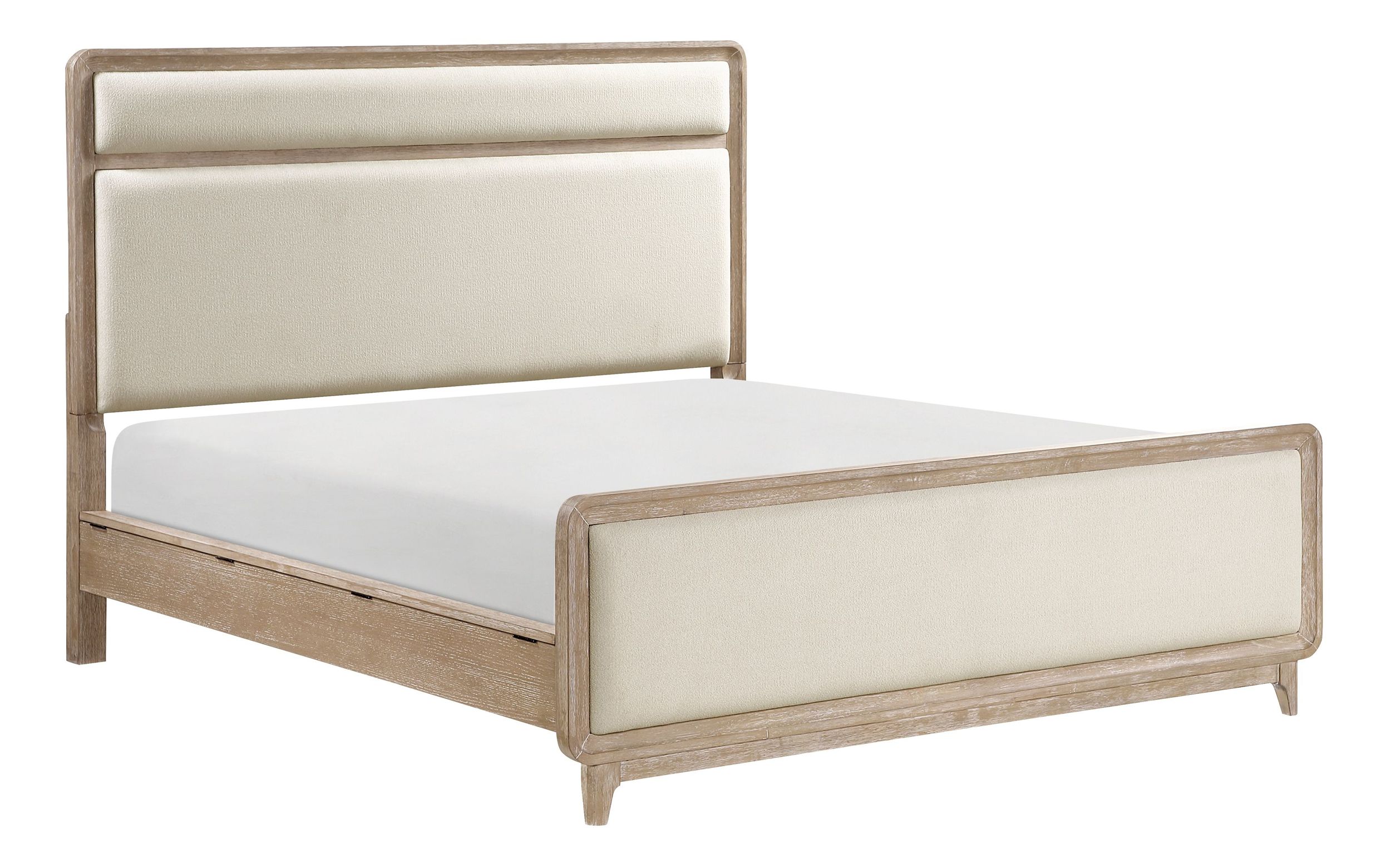 Wilshire Chenille/Wood Panel Bed