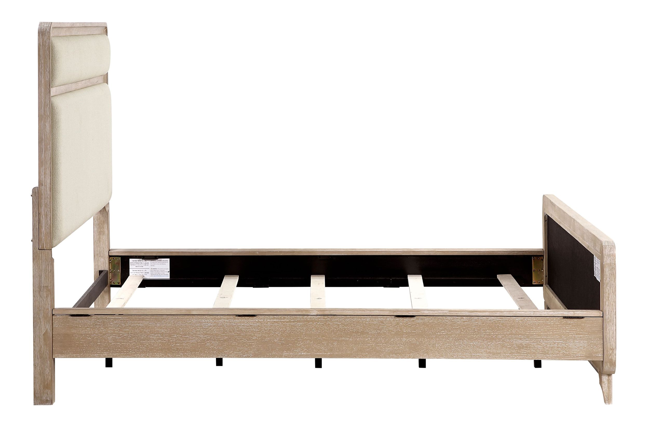Wilshire Chenille/Wood Eastern King Panel Bed