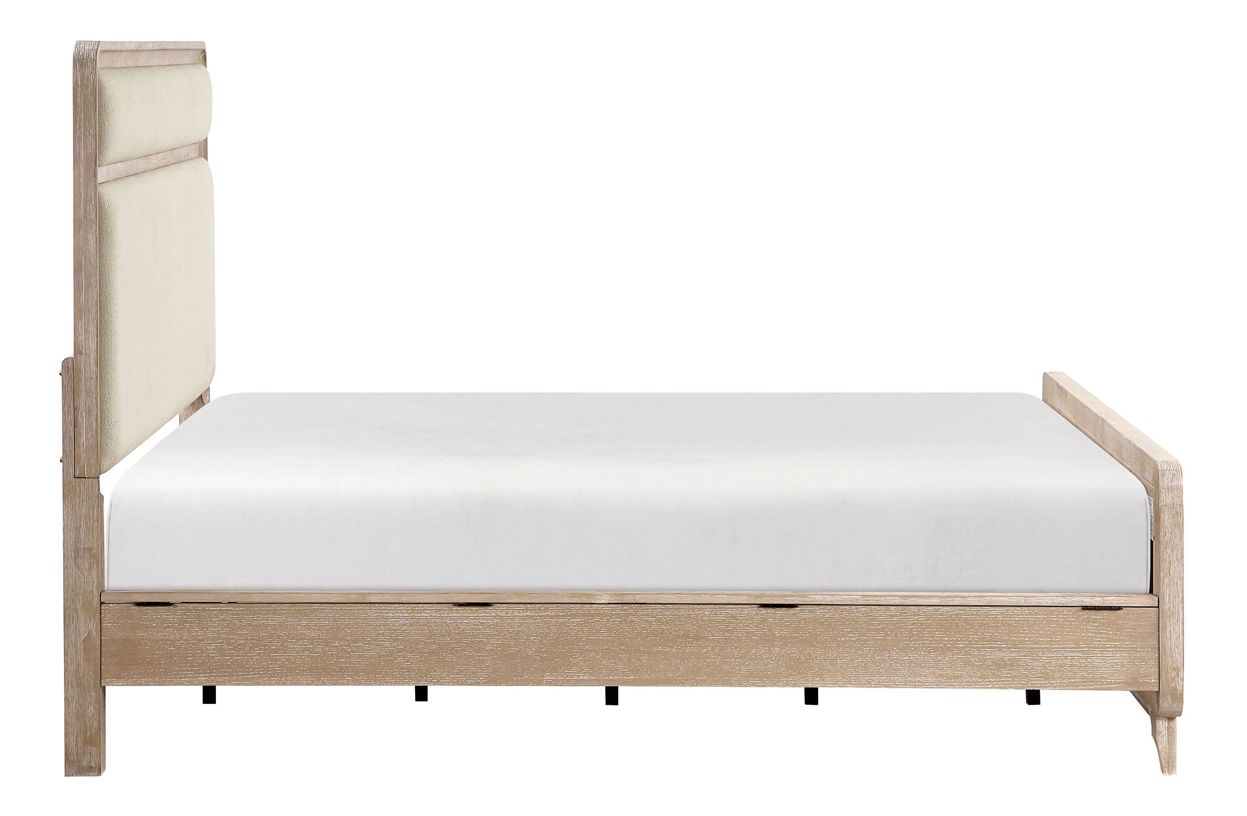 Wilshire Chenille/Wood Panel Bed