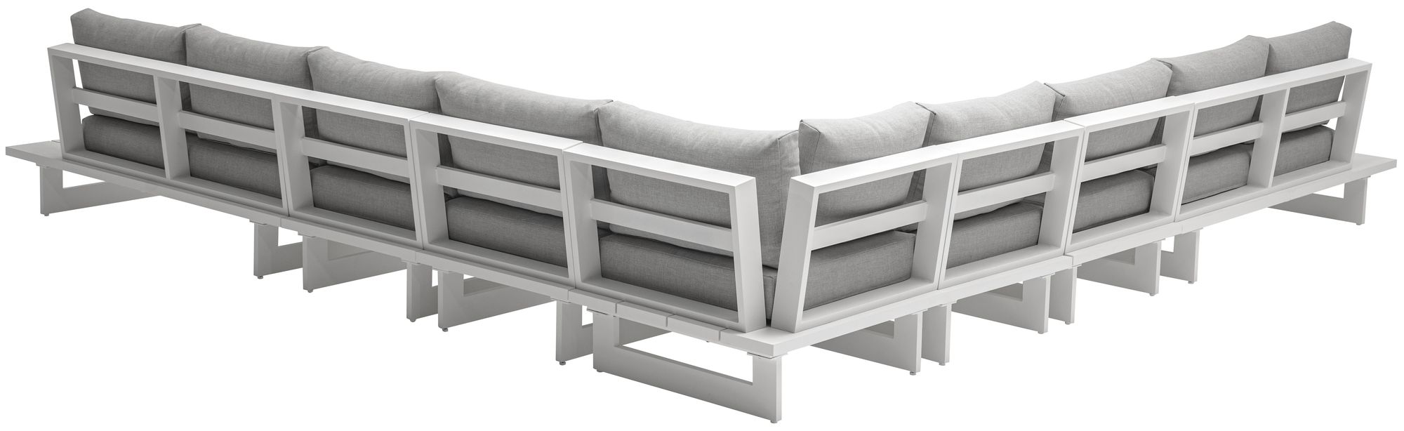 Maldives 157" 7-Piece Outdoor Patio Waterproof Fabric Modular Sectional with Aluminum Frame