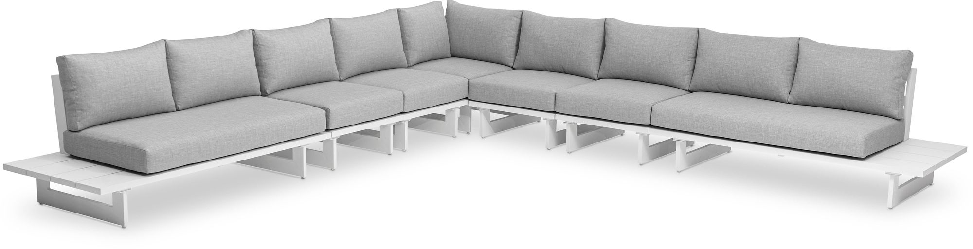 Maldives 157" 7-Piece Outdoor Patio Waterproof Fabric Modular Sectional with Aluminum Frame
