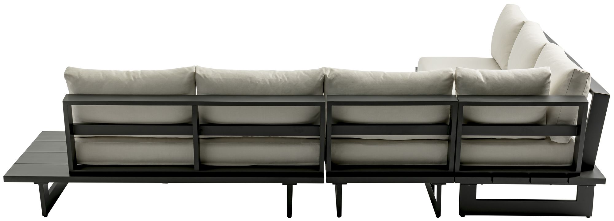Maldives 129.5" x 102" 4-Piece Outdoor Patio Waterproof Fabric Modular Sectional with Aluminum Frame