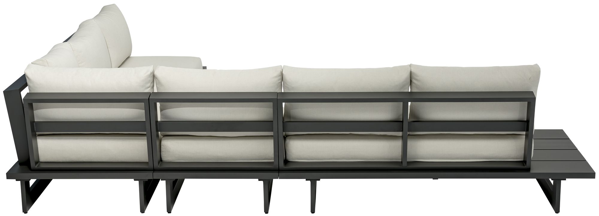 Maldives 102" x 129.5" 4-Piece Outdoor Patio Waterproof Fabric Modular Sectional with Aluminum Frame