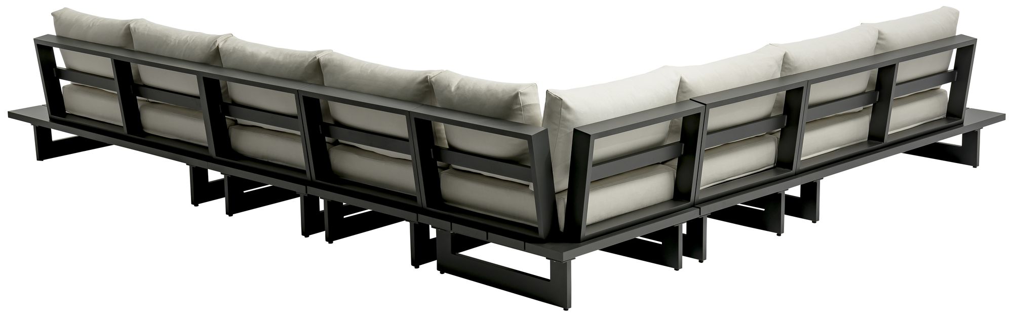 Maldives 129.5" x 157" 6-Piece Outdoor Patio Waterproof Fabric Modular Sectional with Aluminum Frame