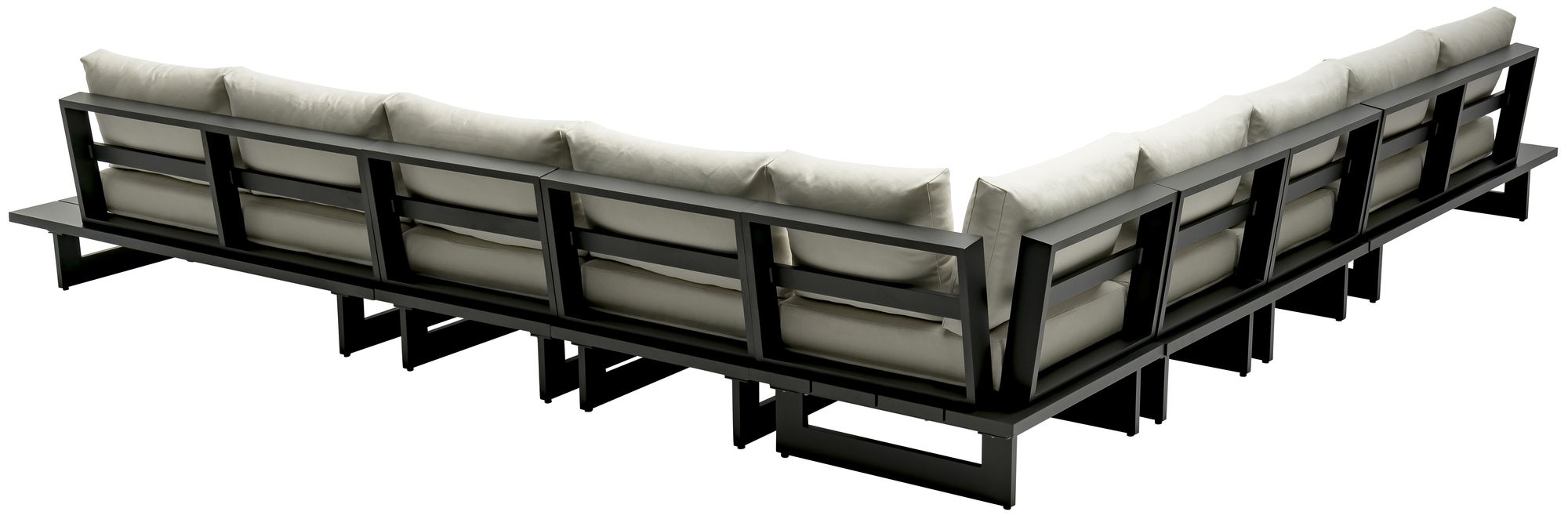 Maldives 157" 7-Piece Outdoor Patio Waterproof Fabric Modular Sectional with Aluminum Frame