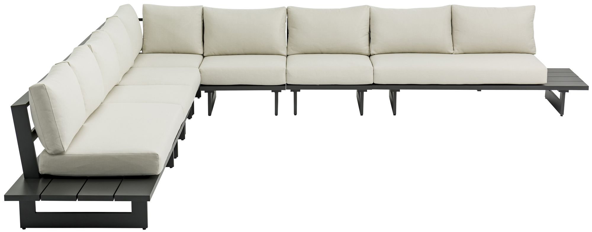 Maldives 157" 7-Piece Outdoor Patio Waterproof Fabric Modular Sectional with Aluminum Frame